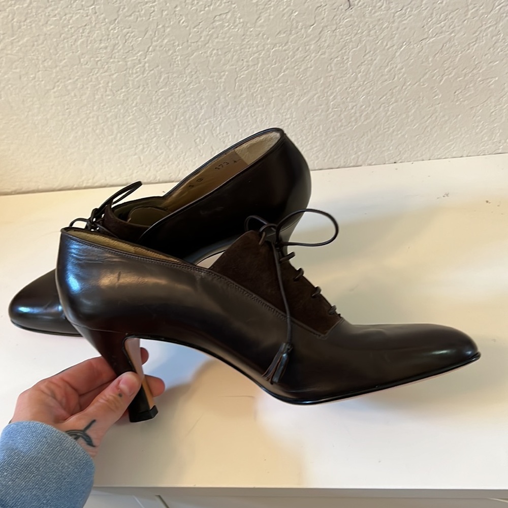 Vintage Salvatore Ferragamo brown leather booties - Picture 4 of 7